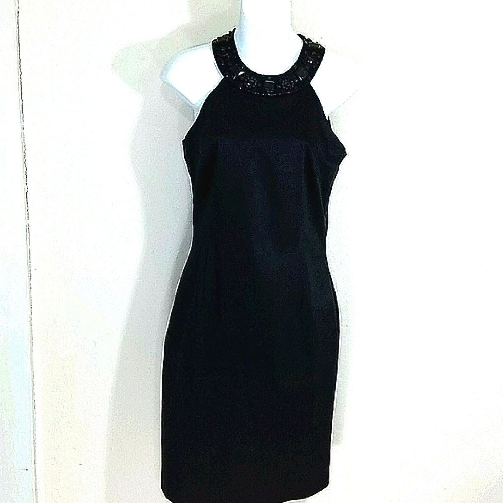 Laundry by Shelli Segal Dress Satin beaded Halter